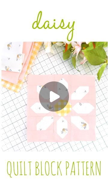 Gracey Larson / Quilt Patterns on Instagram: "Spring has Sprung at Burlap and Blossom patterns! 🌼🌸🍃Get ready for all things flowers, sunshine, and happy! The first new Spring quilt block pattern is the daisy! 🌸🌼🤍🍃 This is a really fun and simple pattern to make! And, just like my other patterns, it makes 6”, 12”, 18” and 24” finished blocks! Can you imagine how fun a 24” Daisy quilt block would be?!👏🏻🎉💕🍃🤍🌸#burlapandblossompatterns #graceylarson #daisyquiltblock #daisyquilt #springquilting #flowerquilt #flowerquiltblock #quiltblock #quiltblocks #quiltblocksofinstagram #quilt #quilting #quilts #quilter #quilters #quiltersofinstagram #igquiltcommunity #quiltingreels #springquilt" Daffodil Quilt Block, Daisy Quilt Block Pattern Free, Daisy Quilt Pattern, Quilts Floral, Daisy Quilt, Spring Quilts, How To Quilt, Quilt Block Patterns Free, Flower Quilt