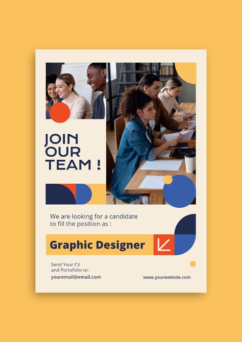 Geometric Modern Graphic Designer Hiring Flyer Geometric Flyer Design, Career Talk Poster Design, Modern Event Design, Flyer Design Layout Templates, Hiring Flyer Design, Educational Flyer, Corporate Graphic Design, Marketing Flyer Design, Hiring Graphic