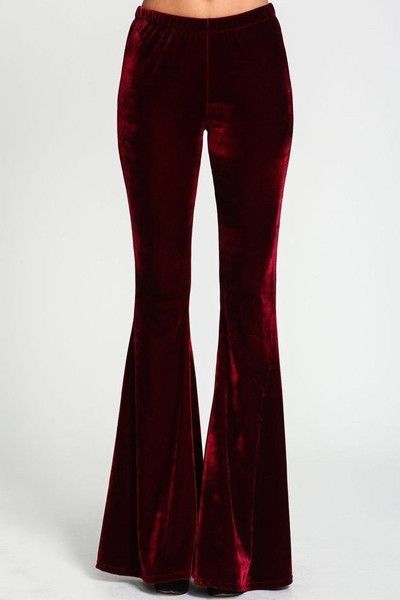 Velvet Bell Bottoms, Velvet Flare Pants, Burgundy Pants, Velvet Flares, Velvet Fashion, Velvet Pants, Stevie Nicks, Bell Bottom, 70s Fashion