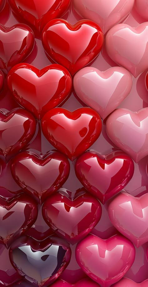 Immerse your screen in a sea of love with this puffy hearts wallpaper, a perfect match for both iPhone and Android devices. 3d Heart Wallpaper, Red Heart Aesthetic, 3d Puffy Wallpaper, Puffy Wallpaper, February Wallpaper, Wallpaper Happy, Sea Of Love, Heart Wallpapers, Hearts Wallpaper