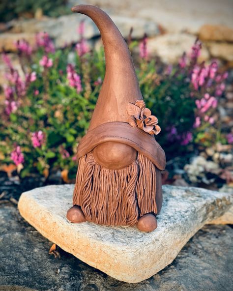 Gnomes will be available soon. #gnomes #fall #smallbatchpotter #riversidepottery Gnomes Pottery, Pottery Gnomes, Gnome Clay, Garden Art Ideas, Ceramic Art Sculpture, Garden Pottery, Art Sculpture, Ceramic Art, Garden Art