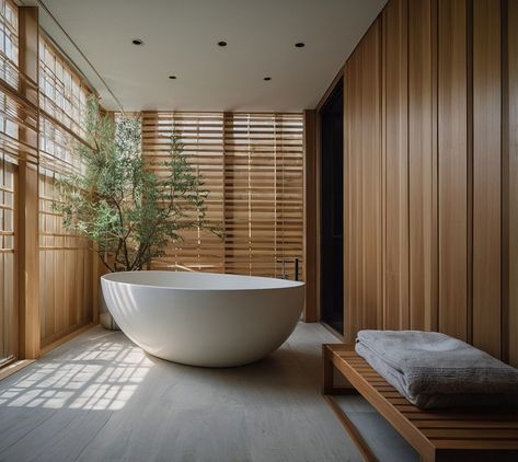 "Who needs a trip to Japan when you can have a hinoki bathtub right at home? This white urban townhouse brings a splash of Japanese luxury with a stunning, minimalist hinoki tub. It's like having your own private onsen... without the jet lag! 🛁✨ #UrbanLiving #JapaneseLuxury #HinokiBath #HomeInspo #ModernDesign #HouseGoals #MinimalistStyle #InteriorDesign #DreamHome #CityLiving #LuxuryLiving #BathroomGoals #HomeStyle #HomeDesign #ModernElegance #DesignInspiration #ZenLiving #ArchitectureLove... Hinoki Bathtub, Bathtub Japanese, Urban Townhouse, Private Onsen, Japanese Luxury, Black Lifestyle, Soaking Tubs, Japanese Soaking Tubs, Trip To Japan