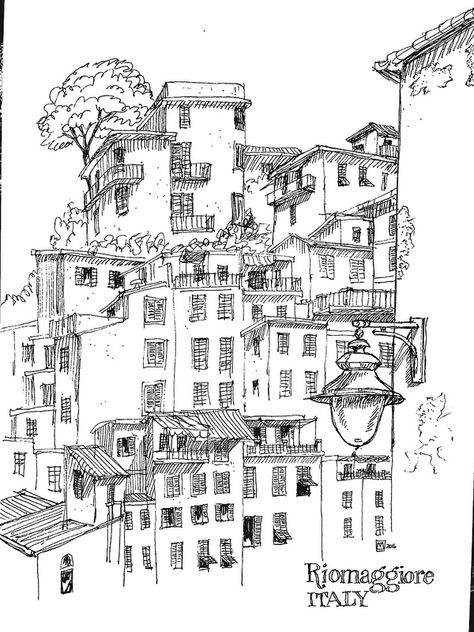 Drawing Italy, Drawing Ideas Italy, Cinque Terre Tattoo, Italy Sketches Easy, Italy Architecture Drawing, Italy Drawing, Italy City Drawing, Italy Line Drawing, Cinque Terre Drawing