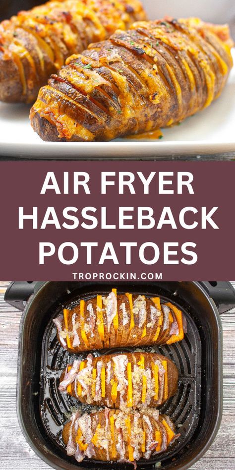 Air Fryer Hasselback Potatoes Hassleback Potatoes Oven, Apple Crown Drinks, Cheesy Hasselback Potatoes, Air Fryer Side Dishes, Air Fryer Hasselback Potatoes, Potatoes Air Fryer, Accordion Potato, Air Fryer Potatoes, Vodka Recipes Drinks