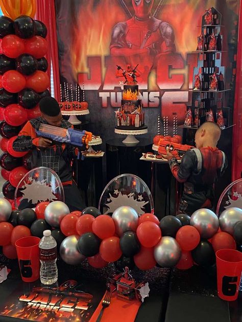 Deadpool Theme Birthday Party, Deadpool Decorations Birthday, Deadpool Party Decorations, Deadpool Party Ideas, Deadpool Photoshoot, Deadpool Birthday Party Ideas, Deadpool Theme, Deadpool Party, Deadpool Birthday