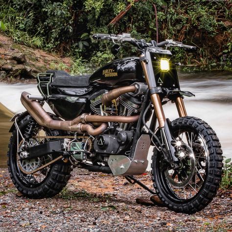 On The Mark: Harley Sportster 1200S Scrambler – BikeBound Sportster Scrambler, Fzr 1000, Hd Sportster, Motorcycle Ideas, Sportster 1200, Motorbike Design, Japanese Motorcycle, Dream Bike, Harley Sportster