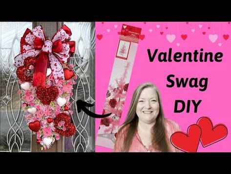 Valentine's Centerpieces, Crafts For Love, Valentine Trees, Valentine Swag, Diy Valentine Decor, Valentine Wreath Craft, Mason Jar Food, Valentines Day Wreaths, Mesh Christmas Wreaths