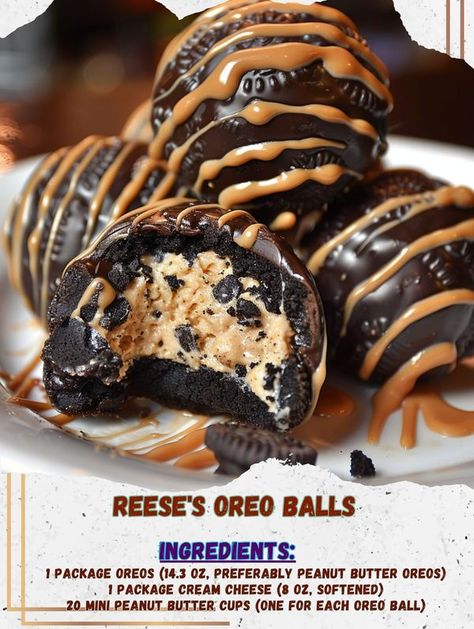 You can cook - Reese's Oreo Balls

Ingredients:

1 package... Reese's Oreo Balls, Oreo Cake Balls, Reeses Cookies, Peanut Butter Oreo, Oreo Balls, Oreo Cake, Cake Balls, Truffles, Oreo