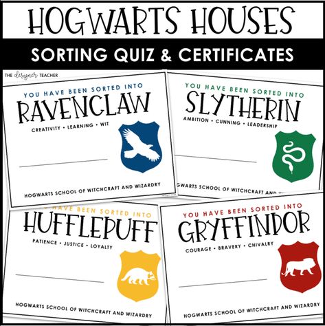 How to Hold a Hogwarts Sorting Ceremony — The Designer Teacher Hogwarts Classroom, Sorting Ceremony, Hogwarts Houses Quiz, Hogwarts Sorting Hat, Hogwarts Sorting Quiz, Harry Potter Trivia Quiz, Hogwarts Quiz, Harry Potter House Quiz, The Sorting Hat