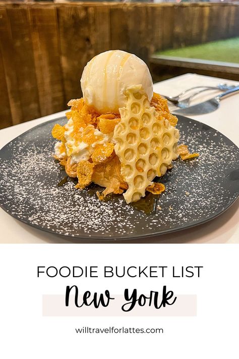 If you are looking for the best places to eat in New York City, I've shared all of my favorites here. These restaurants and bakeries should be on your NYC foodie bucket list! New York Food Bucket Lists, Spot Dessert Bar, Eat In New York City, New York City Restaurants, Chocolate Chip Walnut Cookies, New York Coffee, Cardamom Buns, Levain Bakery, Butter Pecan Cookies