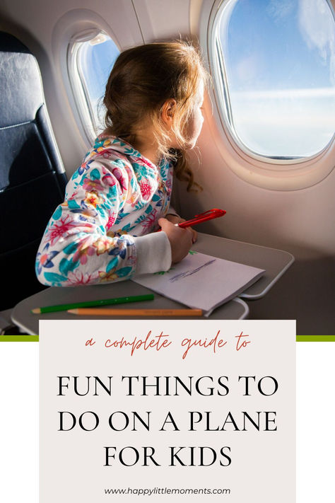 This is a blog post about fun things you can do with your kids to keep them entertained on a flight. Flying With Kids For The First Time, Activities For Kids On A Plane, Flying With Preschoolers, Airplane With Kids, Plane Travel With Kids, Flying With Children, Airplane Travel With Kids, Airplane Ideas For Kids Air Travel, Kids Plane Activities Air Travel