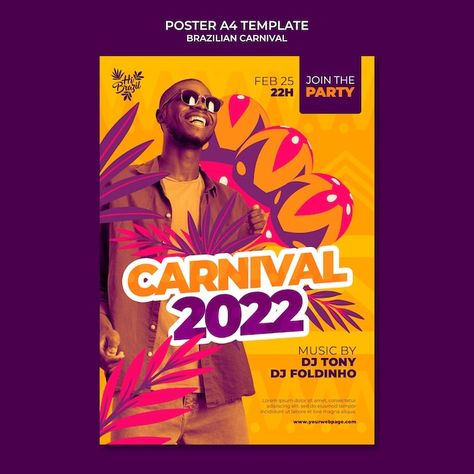 Funfair Flyer Design, Carnival Flyer Design, Carnival Poster Design, Carnival Flyer, Flat Design Poster, Carnival Poster, Store Display Design, Carnival Design, Brazilian Carnival