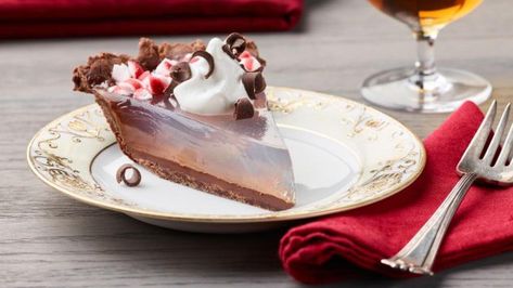 Clear Peppermint Meringue Pie Recipe | Food Network Kitchen | Food Network Desserts Party Ideas, Peppermint Meringue, Peppermint Pie, Peppermint Meringues, Desserts Party, Measuring Flour, Dry Measuring Cups, Recipes Holiday, Chocolate Crust