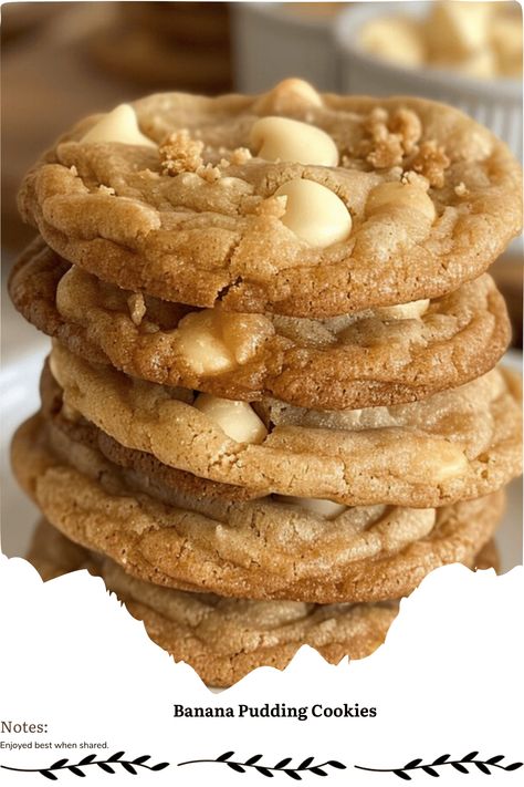 Indulge in heavenly Banana Pudding Cookies! Soft, chewy, and bursting with authentic banana flavor, these treats blend nostalgia with gourmet flair. Perfect for elevating your dessert game! Click for the full recipe!  #bananapuddingcookies #gourmetdesserts #foodieheaven Strawberry Banana Pudding Cookies, Banana Pudding Cookies Easy, Banana Pudding Cookies Recipes, Banana Pudding Cookies, Pudding Cookies Recipes, Cookies Soft, Honey Garlic Sauce, Pizza Burgers, Pudding Cookies