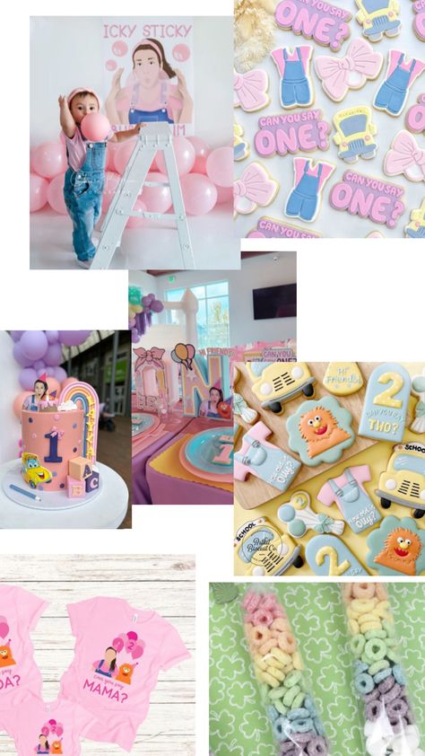 Party theme Mrs Rachel Birthday Party, Mrs Rachel, Ms Rachel, 1st Birthday Party Themes, 1st Birthday Themes, 2nd Birthday Party Themes, Baby L, Baby E, Kids Board