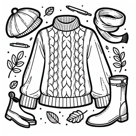 🍂 Embrace the cozy vibes with this adorable fall outfit coloring page! Perfect for sweater weather and sipping on that pumpkin spice latte. Let your creativity flow and share your masterpiece with us! 🍁✨ #FallFashion #CozyVibes #ColoringPage #FallOutfit #AutumnColors #CreativeTime #ArtTherapy #SweaterWeather #PumpkinSpiceSeason #ColoringFun Sweater Coloring Page, Autumn Themed Activities, Spiderman Christmas, Teacher Crafts, Printable Coloring Pages For Adults, Elegant Pumpkins, Leaves Changing Color, Fall Coloring, Unicorn Flowers