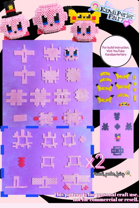 3d Kirby Perler Beads, Sanrio Perler Bead Patterns 3d, Free 3d Perler Bead Patterns, 3d Pokemon Perler Bead Patterns, 3d Perler Bead Patterns Tutorials Free, 3d Perler Bead Patterns Tutorials Easy, Perler Bead Art 3d, 3d Bead Art, Peeler Bead Ideas 3d