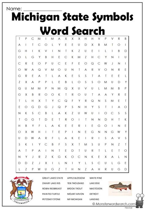 nice Michigan State Symbols Word Search Michigan Symbols, Advanced Words, Crayon Template, Michigan Facts, Summer Lesson Plans, Habitat Activities, State Project, Spring Word Search, Michigan Crafts