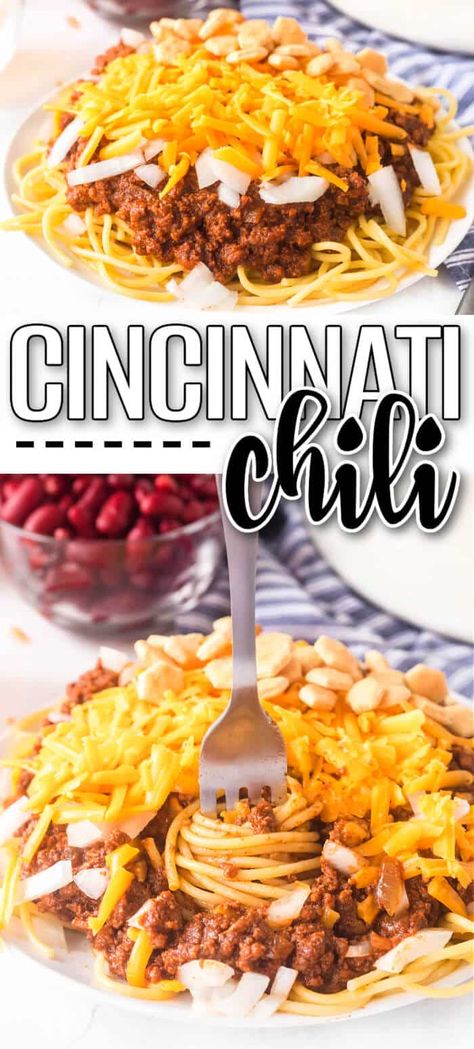 Cincinnati Chili Spaghetti, Chili Mix Recipe, Skyline Chili Recipe, Cincinnati Chili Recipe, Chili Spaghetti, Chili Without Beans, Delicious Chili Recipe, Skyline Chili, Garlic Parmesan Pasta