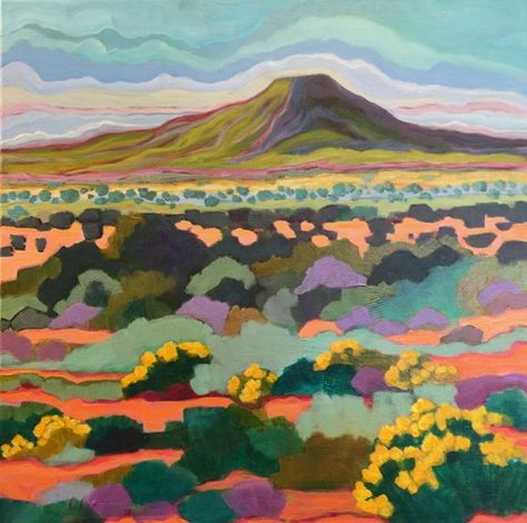 Pedernal Sunrise Carolyn Lord, Modernist Painting, Expressionist Landscape, Santa Fe Artists, Colorful Landscape Paintings, Sunrise Art, Desert Painting, Contemporary Abstract Art, Oui Oui