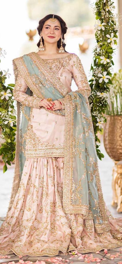 It is fully embroidered fully work Pakistani salwar kameez wedding kurti gharara  organza dupatta ready on custom order according to size. Nikkah Outfit, Gharara Designs, Nikah Outfit, Sharara Designs, Nikah Dress, Shadi Dresses, Desi Wedding Dresses, Nikkah Dress, Latest Bridal Dresses