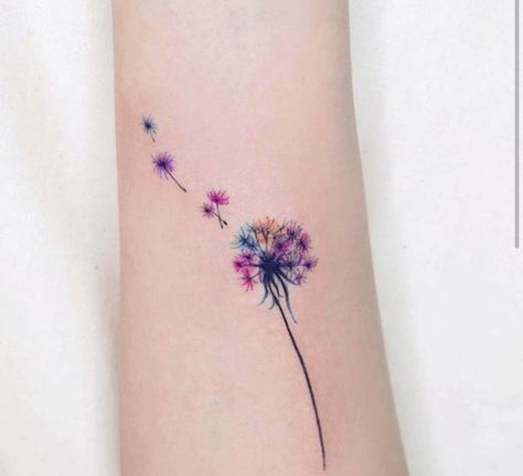 Dandelion Tattoo Meaning, Dandelion Tattoos, Just Breathe Tattoo, Pansy Tattoo, Dandelion Tattoo Design, Toe Tattoos, Our Mindful Life, Tiny Wrist Tattoos, Watercolor Tattoo Flower