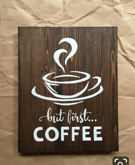 Coffee Wood Signs, Coffee Shop Signs, Coffee Sign, Coffee Bar Home, Coffee Bar Signs, Diy Wood Signs, Coffee Shop Design, Coffee Decor, First Coffee