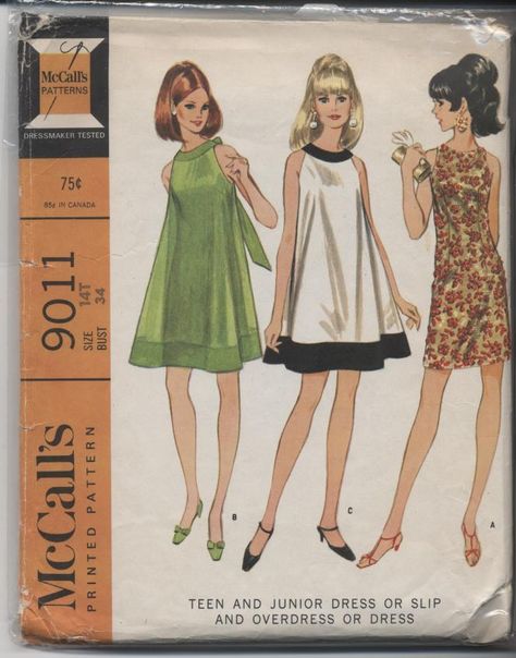 McCall's 9011 - dress pattern from 1967. 60s Mod Dress Pattern, 1960s A Line Dress, 60s A Line Dress, 1960s Dress Patterns, Vintage 1960s Dresses, 70s Dress Pattern, 60s Dress Pattern, Vintage Flare Dress, 1960s Cocktail Dress