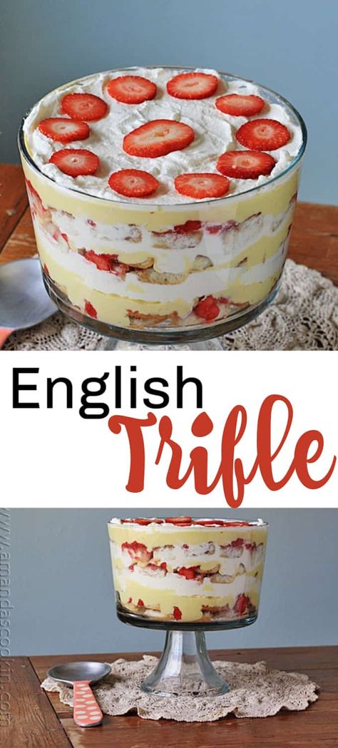 English Truffle Recipe, Traditional English Trifle, English Dessert Recipes, Pies Chocolate, Trifle Bowl Recipes, English Trifle, Trifle Dessert Recipes, English Desserts, Trifle Recipes