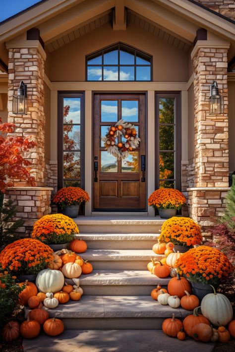 Rustic Arrangements, Fall Room Decor, Fall Decorating Ideas, Easy Fall Decor, Fall Front Porch Decor, Fall Entertaining, Fall Front Door, Fall Thanksgiving Decor, Fall Front Porch