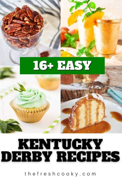 Best easy Kentucky Derby Recipes for your Derby Day Party! Great appetizers, breakfast, drinks and desserts. Grab all the bourbon inspired recipes via @thefreshcooky Kentucky Derby Fruit Platter, Kentucky Derby Menu Ideas, Kentucky Derby Appetizers, Kentucky Derby Desserts, Derby Day Party, Kentucky Derby Food, Kentucky Derby Recipes, Kentucky Derby Mint Julep, Derby Recipe