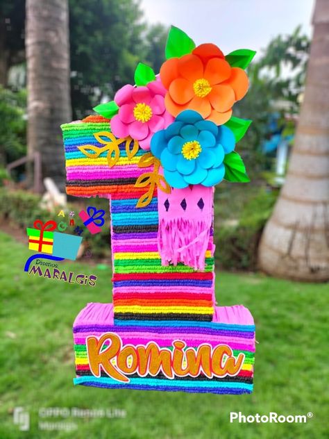 Mexican Theme Pinata, Mexican Piñatas Ideas, Mexican 1st Birthday Party Girl, Mexican Piñatas, Mexican Pinata, Combined Birthday Parties, First Fiesta, Baby First Birthday Themes, Birthday Pinata