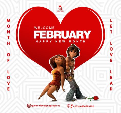 February flyer (month of love) Welcome To February Flyer Design, February New Month Flyer Design, Happy New Month February Flyer Design, February Flyer Design, Happy New Month February, New Month Flyer, Graphic Design Inspiration Poster, Inspiration Poster, Month Of Love