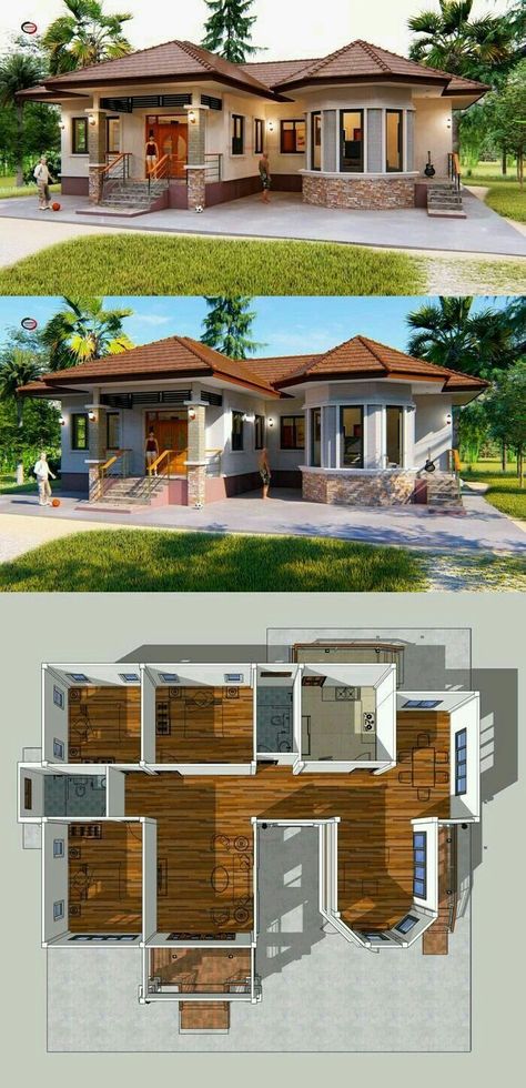 3d Floor Plans, Affordable House Plans, Sims 4 House Plans, Sims 4 House Building, Modern Bungalow House, Sims 4 House Design, Casas The Sims 4, House Plan Gallery, Sims House Plans