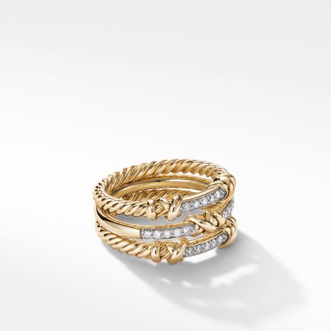 Wish List | David Yurman Petite Jewelry, David Yurman Ring, Cable Bracelets, Gold Threads, Wrap Rings, Dream Jewelry, Diamond Sizes, David Yurman, Unique Engagement Rings