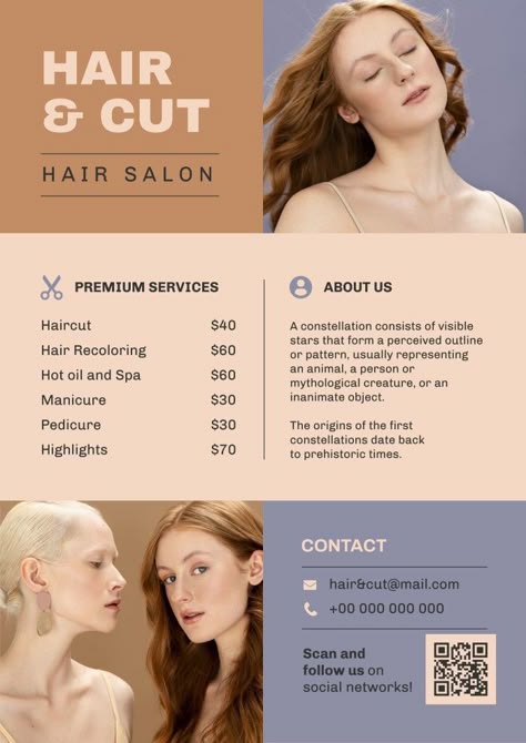 Poster For Hair Salon, Salon Advertising Ideas Flyers, Hair Salon Flyer Design, Salon Offers Poster, Hair Salon Poster Design, Beauty Salon Poster Design, Salon Creative Ads, Salon Poster Design, Hair Salon Poster