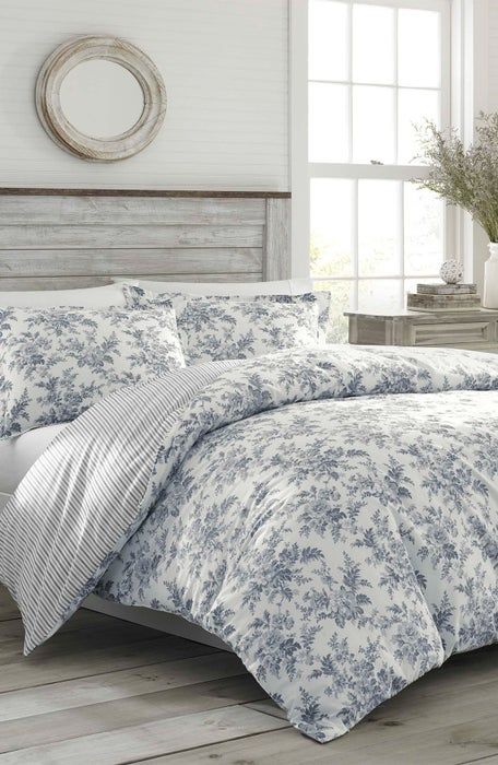 Grey Duvet Set, Laura Ashley Bedding, Full Comforter Sets, Grey Comforter Sets, Grey Duvet, Twin Comforter Sets, Floral Toile, Gray Duvet Cover, Bed Quilt Cover