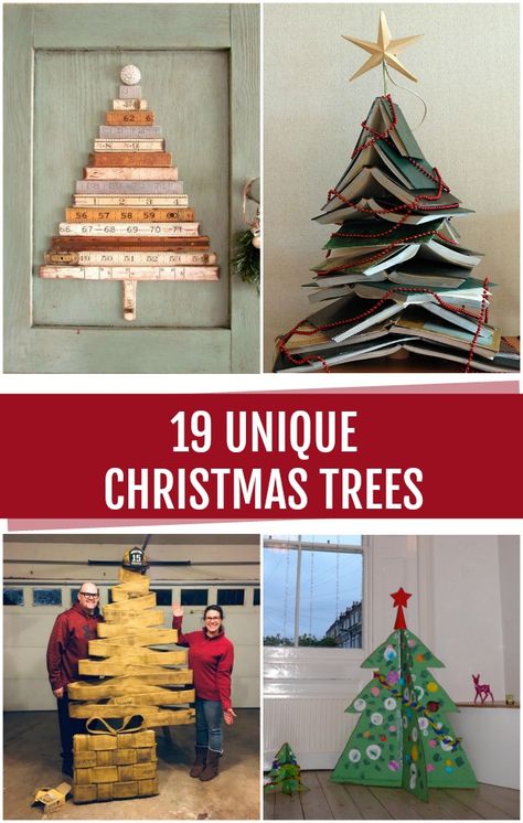 19 Unique Christmas Trees made out of unusual materials! - C.R.A.F.T. #christmastree #diychristmas #christmascrafts Tree Theme Ideas, Christmas Tree Theme Ideas, Alt Christmas, Wall Hanging Christmas Tree, Christmas Tree Theme, Fun Diy Craft Projects, Tree Theme, Wedding Signs Diy, How To Make Christmas Tree