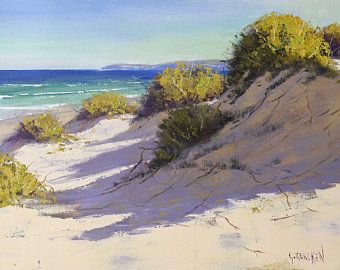 Graham Gercken, A 380, Beach Dunes, Beach Art Painting, Beach Grass, Oil Landscape, Impressionist Artists, Impressionist Landscape, Outdoor Paint