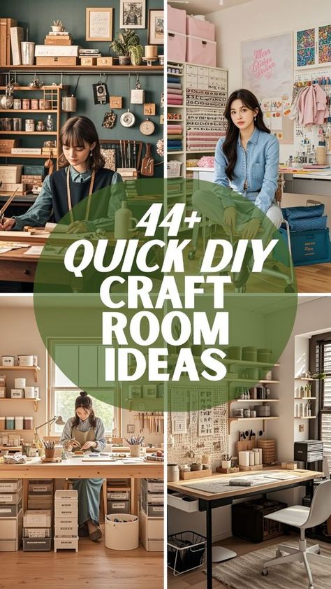 Transform your space with dreamy DIY craft room ideas! From organized storage to cozy decor, make a craft room that’s inviting, functional, and entirely your own. #DreamCraftRoom #DIYDecor #CraftRoomMakeover #CreativeSpaces #OrganizedCraftRoom #CozyDecor #DIYStorageIdeas #InspiringCraftRoom #CraftingInspo #DIYCraftRoom Diy Art Room Ideas, Garage Craft Space Ideas, Sewing Craft Room Ideas Inspiration, Bedroom To Craft Room, Basement Craft Room Ideas On A Budget, Large Craft Room Ideas, Crafting Desk Organization, Craft Room Set Up Ideas Work Spaces, Small Bedroom Craft Room Combo