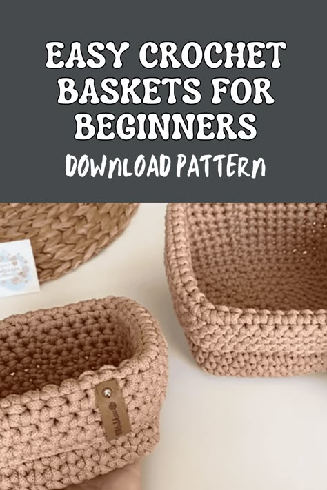 Create stylish and functional storage with these easy crochet baskets for beginners! Perfect for organizing your space, these baskets are simple to make and require only basic crochet skills. Follow the step-by-step instructions to craft beautiful, durable baskets in various sizes and colors. Start your crochet journey today and add a handmade touch to your home! Diy Crochet Basket Free Pattern, Free Crochet Patterns Baskets, How To Crochet A Basket For Beginners, Easy Crochet Basket Pattern Free, Crocheted Baskets Free Patterns Easy, Crochet Baskets Free Patterns Simple, Crochet Baskets Free Pattern, How To Crochet A Basket, Free Crochet Basket Pattern