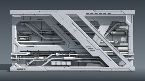 ArtStation - Sci-Fi Architecture 03, REX Hsu Sci Fi Hallway, Scifi Wall, Scifi Environment, Scifi Interior, Sci Fi Wall, Sci Fi Architecture, Lego Wall, Sci Fi Props, Interior Props