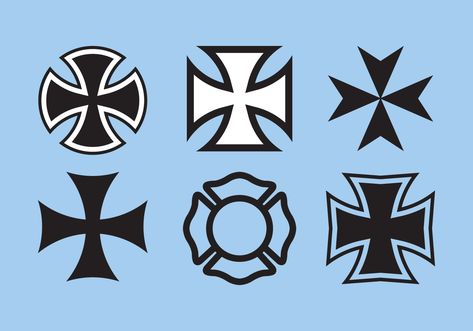 Set of Maltese Crosses in editable vector file for your designs. Description from vecteezy.com. I searched for this on bing.com/images Cross Nail Art, Cross Drawing, Old Cartoon Characters, Cross Nails, Cross Vector, Leather Working Patterns, Youtube Banner Template, Iron Cross, Cross Art