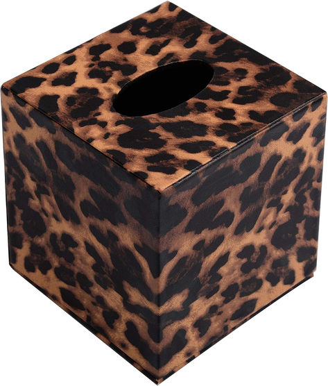 S Forever Home Decor Cube Tissue Box Holders PU Leather Square Tissue Box Cover (Leopard) Clean Car Mats, Square Tissue Box Cover, Tissue Paper Holder, Automotive Upholstery, Restroom Decor, Car Interior Design, Tissue Box Holder, Interior Accents, Printed Napkins