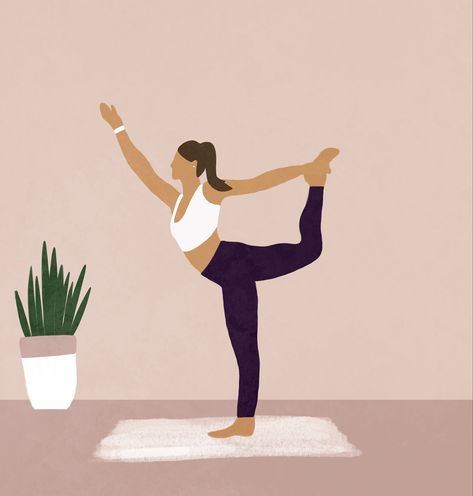 Yoga Poses Illustration, Yoga Pose Illustration, Flat Character Illustration, Yoga Cartoon, Yoga Drawing, Flat Character, Yoga Images, Dancer Pose, Yoga Illustration