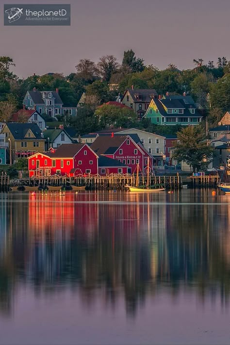 Sunset in Lunenburg, Nova Scotia | Lunenburg is a UNESCO World Heritage Site and probably one of the most well-known towns in Nova Scotia | The Planet D Adventure Travel Blog: Lunenburg Nova Scotia, Visit Nova Scotia, Colorful Houses, Canadian Travel, Eastern Canada, Atlantic Canada, Nova Scotia Canada, Travel Canada, Oh Canada