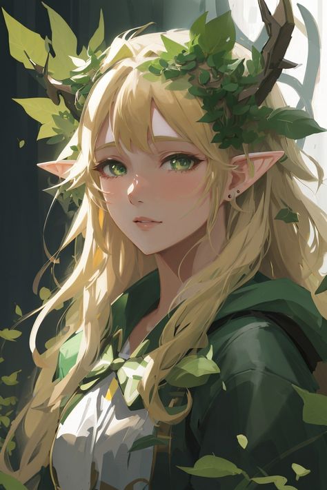 Anime Elf Woman, Elf Character Design Female, Fantasy Elf Art, Elf Girl Art, Elf Fanart, Elf Fantasy Art, Nature Elf, Magic Drawings, Weiblicher Elf