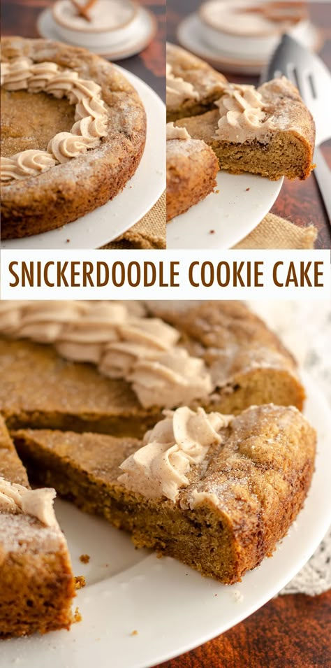 Snickerdoodle Cookie Cake, Cookies For Men, Wedding Recipes, Snickerdoodle Cake, Work Recipes, Sugar Cookie Cakes, Snickerdoodle Cookie, Cookie Base, Chocolate Chip Cookie Cake