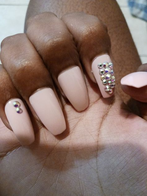 Light pink nail with gems for homecoming Light Pink Nails, Pink Nails, Light Pink, Nails, Pink, Beauty