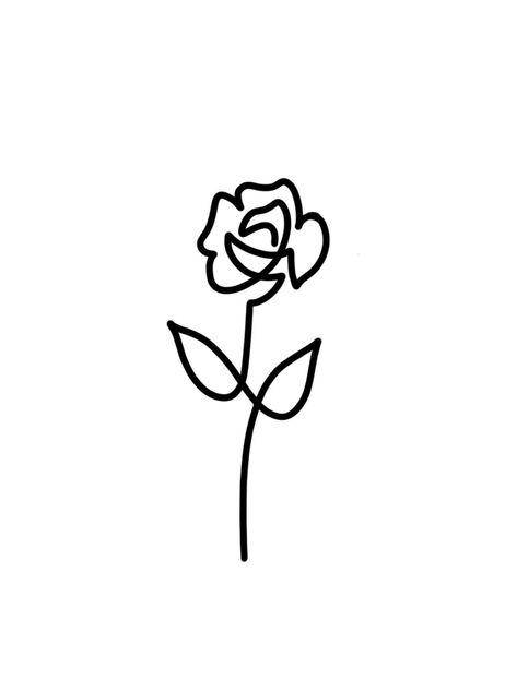 Simple rose tattoo Rose Drawing Simple, Rose Tattoo Stencil, Simple Rose Tattoo, Rose Drawing Tattoo, Small Rose Tattoo, Simple Line Drawings, Tattoo Stencil Outline, Temp Tattoo, Outline Designs